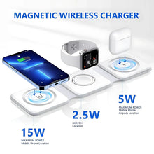 3-in-1 Foldable MagSafe &  Compatible Wireless Charger with 15W Fast Charging for iPhone, AirPods & Apple Watch