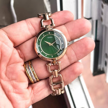 The  Fos**l Rose Gold & Emerald Green Watch for Women