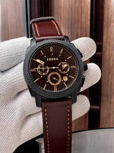 Fos**l Machine Chronograph Brown Leather Watch