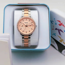 Fos**l Ladies' Watch with Crystal Bezel in Rose Gold