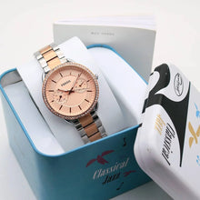 Fos**l Ladies' Watch with Crystal Bezel in Rose Gold