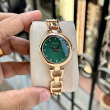 The  Fos**l Rose Gold & Emerald Green Watch for Women